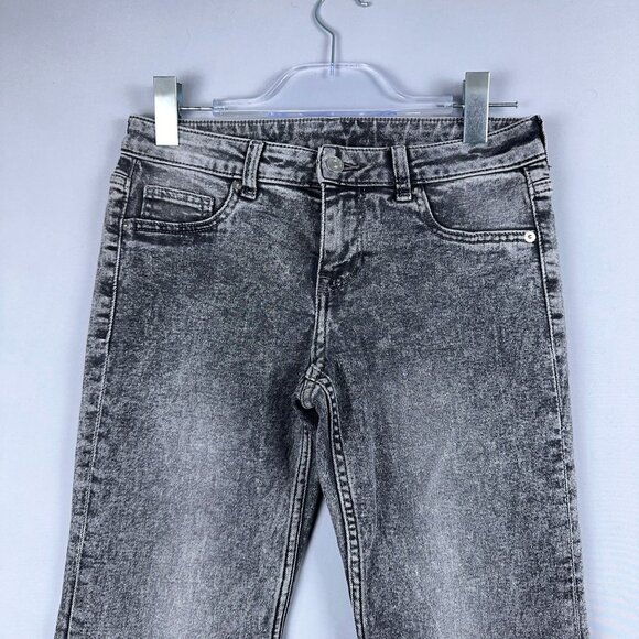 Divided By H&M Flare Leg Jeans Womens Size 6 Acid Wash Low Rise Stretch Gray - Picture 3 of 14